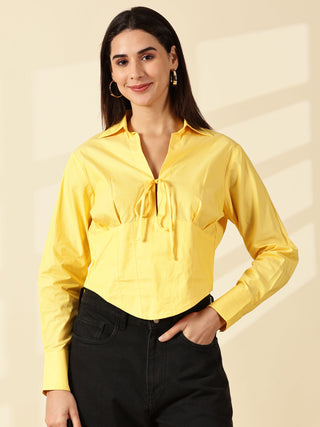 Spread Collar Shirt - Butter Yellow