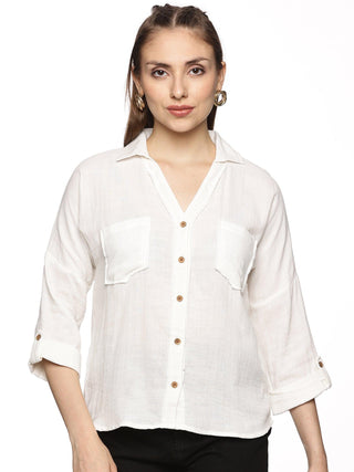 White Double Layered Cotton Top