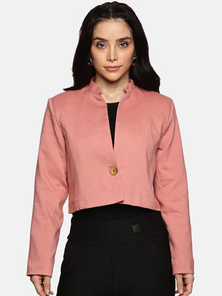 Baby Pink Crop Blazer