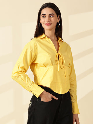 Spread Collar Shirt - Butter Yellow