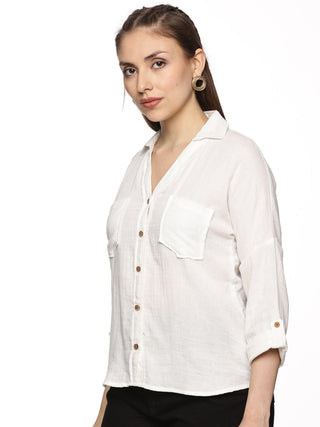 White Double Layered Cotton Top