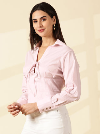 Spread Collar Shirt - Baby Pink