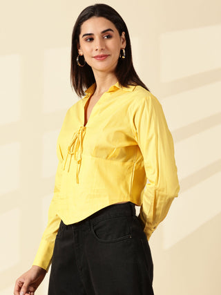 Spread Collar Shirt - Butter Yellow