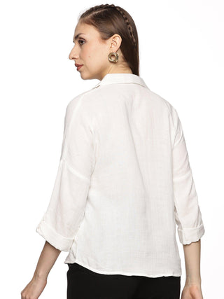 White Double Layered Cotton Top