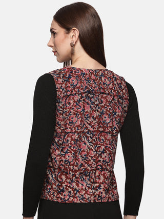 Deep Maroon Kakamkari Waist Coat