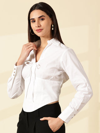 Spread Collar Shirt - White
