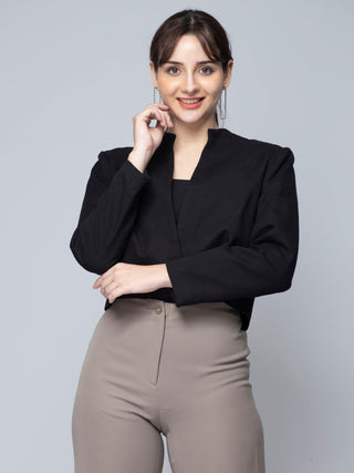 Crop Blazer - Black