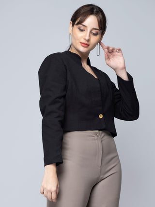 Crop Blazer - Black