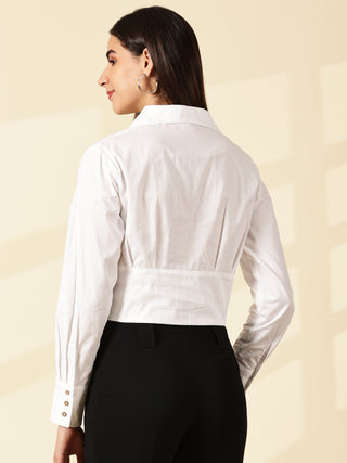 Spread Collar Shirt - White