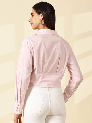 Spread Collar Shirt - Baby Pink