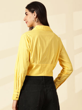 Spread Collar Shirt - Butter Yellow