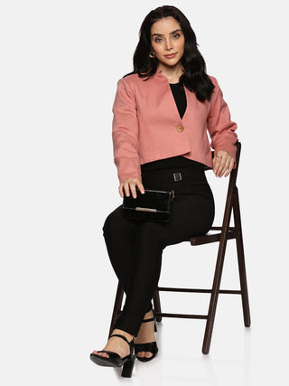 Baby Pink Crop Blazer