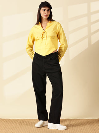 Spread Collar Shirt - Butter Yellow