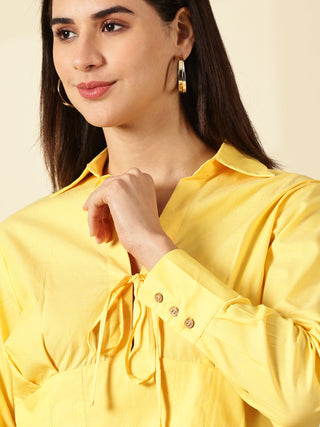 Spread Collar Shirt - Butter Yellow