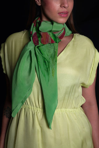 Absinthe Green Scarf with Floral Print