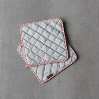 Blue Basik Pop Pot Holder - Set of 2