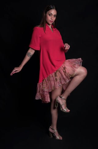 Bittersweet Dress with Printed Ruffles