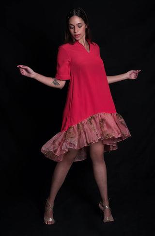 Bittersweet Dress with Printed Ruffles