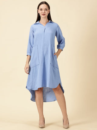 Sky Blue Shirt Dress