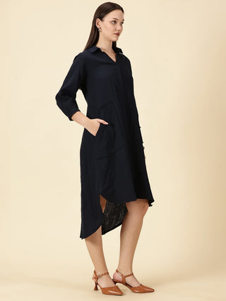 Navy Blue Shirt Dress