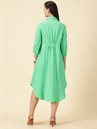 Summer Shirt Dress - Green