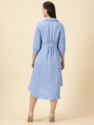 Summer Shirt Dress - Sky Blue