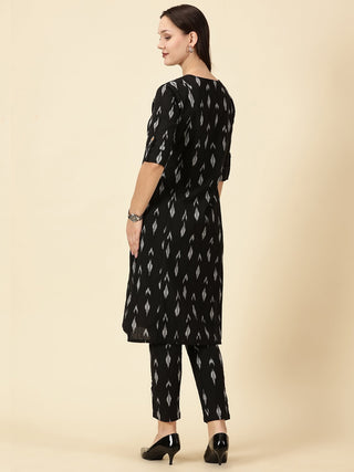 Kurta Cords Handwoven Ikat - Black