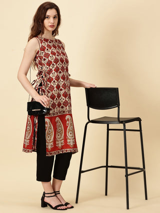 Side Slit Kurta - Red