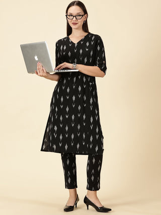 Red Kurta Cords Ikat