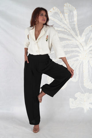 Evara White Embroidered Shirt