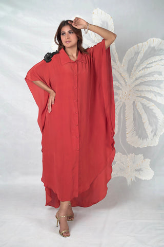 Ilana Cinnamon Floral Kaftan