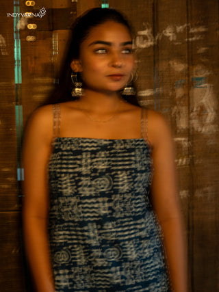 Roots Cami Strap Kurti - Blue