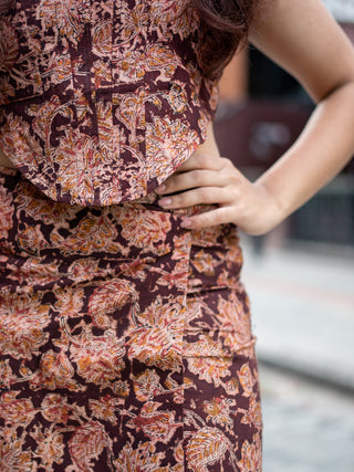 Kalamkari Coord Set - Brown
