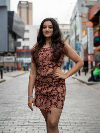 Brown Kalamkari Coord Set
