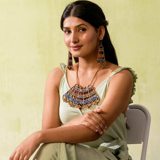 Blue Kalamkari Wave Set