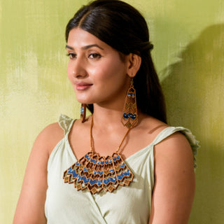 Blue Kalamkari Wave Set