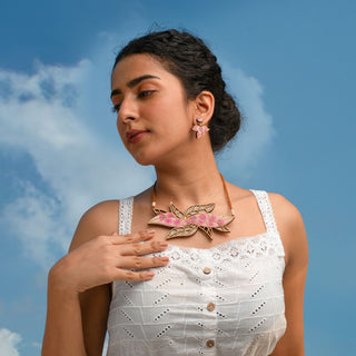 Pink Bloom Leaf Set