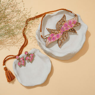 Pink Bloom Leaf Set
