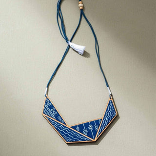 Hand-Painted Blue Triangle Set