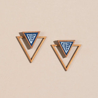 Hand-Painted Blue Triangle Set