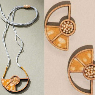 Yellow Geo Pendant Set