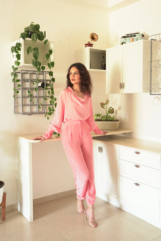 Jackie Straight-cut Coral Trousers