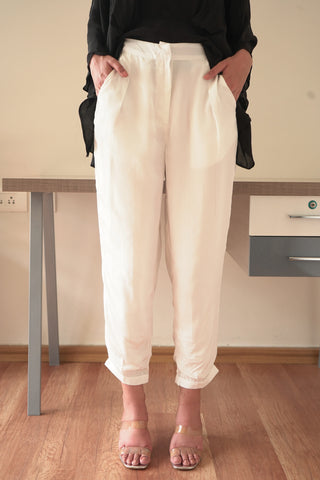 Jackie Straight-cut White Trousers