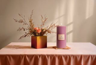 Sculpted Fragrance Pillar Candle