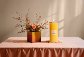 Sculpted Fragrance Pillar Candle