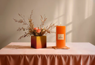 Sculpted Fragrance Pillar Candle