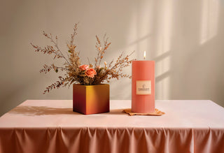 Sculpted Fragrance Pillar Candle