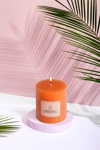 Sculpted Fragrance Pillar Candle