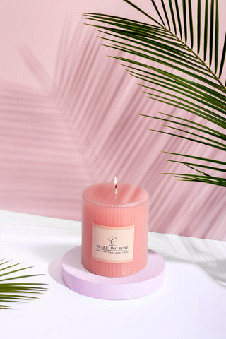 Sculpted Fragrance Pillar Candle