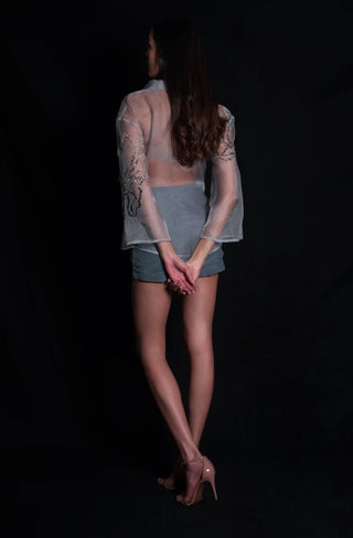 Lunar Rock Organza Embroidered Jacket